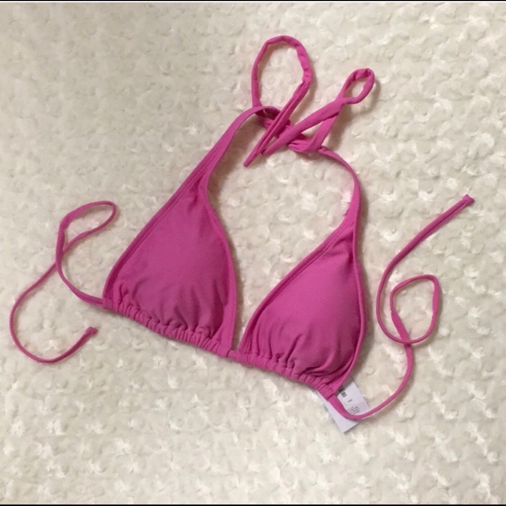 New Medium Pink Bikini Top Swim Triangle Style